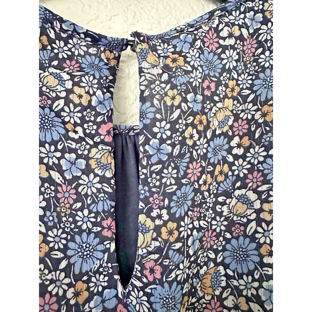 Michael Kors Women's Lined Floral-Print Dusty Rose Blue Mini Dress Petite S - Picture 10 of 10